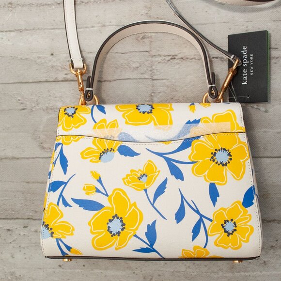 NWT kate spade Katy Sunshine Floral Textured Leather Top Handle Bag with Dustbag - Picture 9 of 15